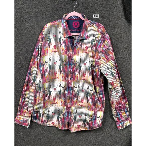 Au Noir Arienzo Button Down Semi-Fitted Shirt Mens Size 9 US 5XL Multicolor - Picture 1 of 7
